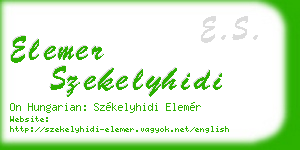 elemer szekelyhidi business card