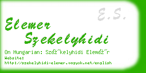 elemer szekelyhidi business card